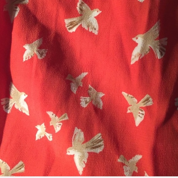 👑 orange coral sparrow bird drop waist dress fly free - Picture 4 of 8